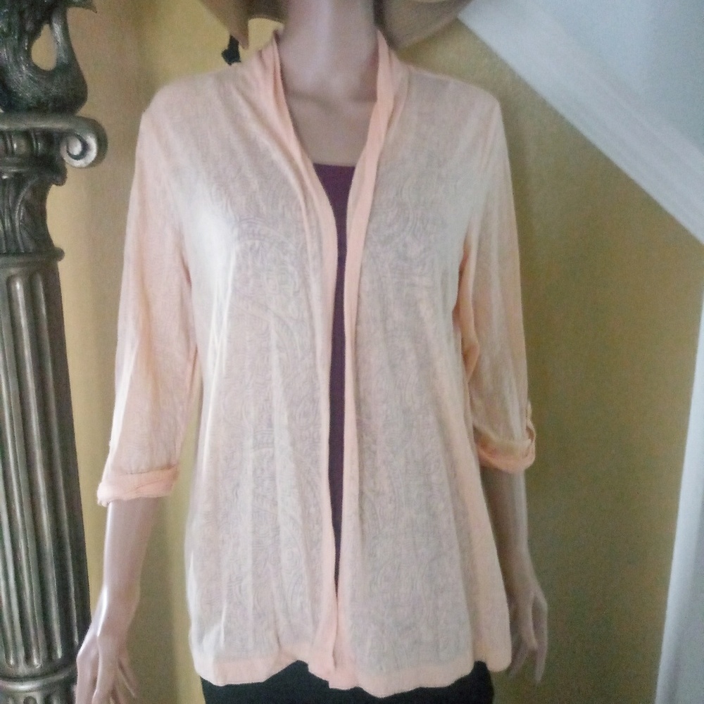 🌟3/$15 Croft&Barrow sheer open front cardigan